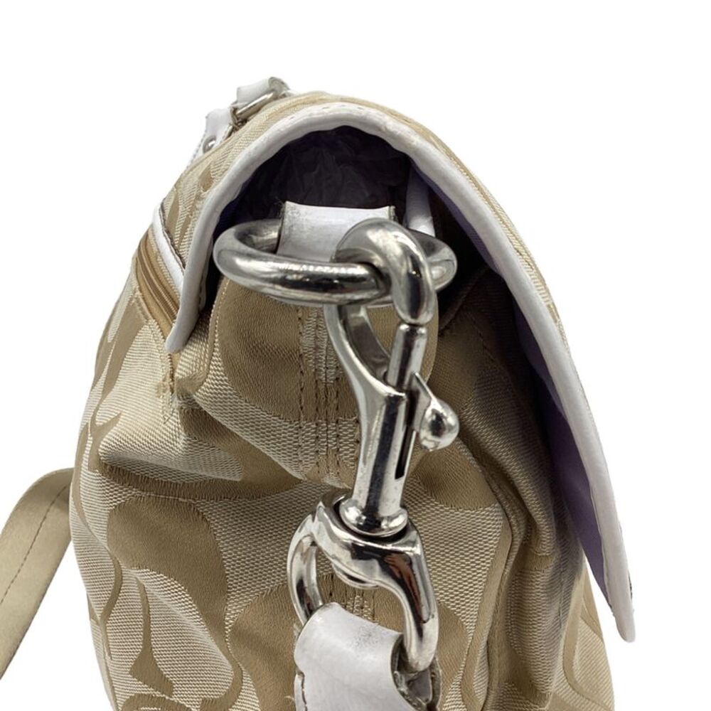 Coach Kyra Flap Messenger Bag in Beige Canvas - Picture 12 of 12